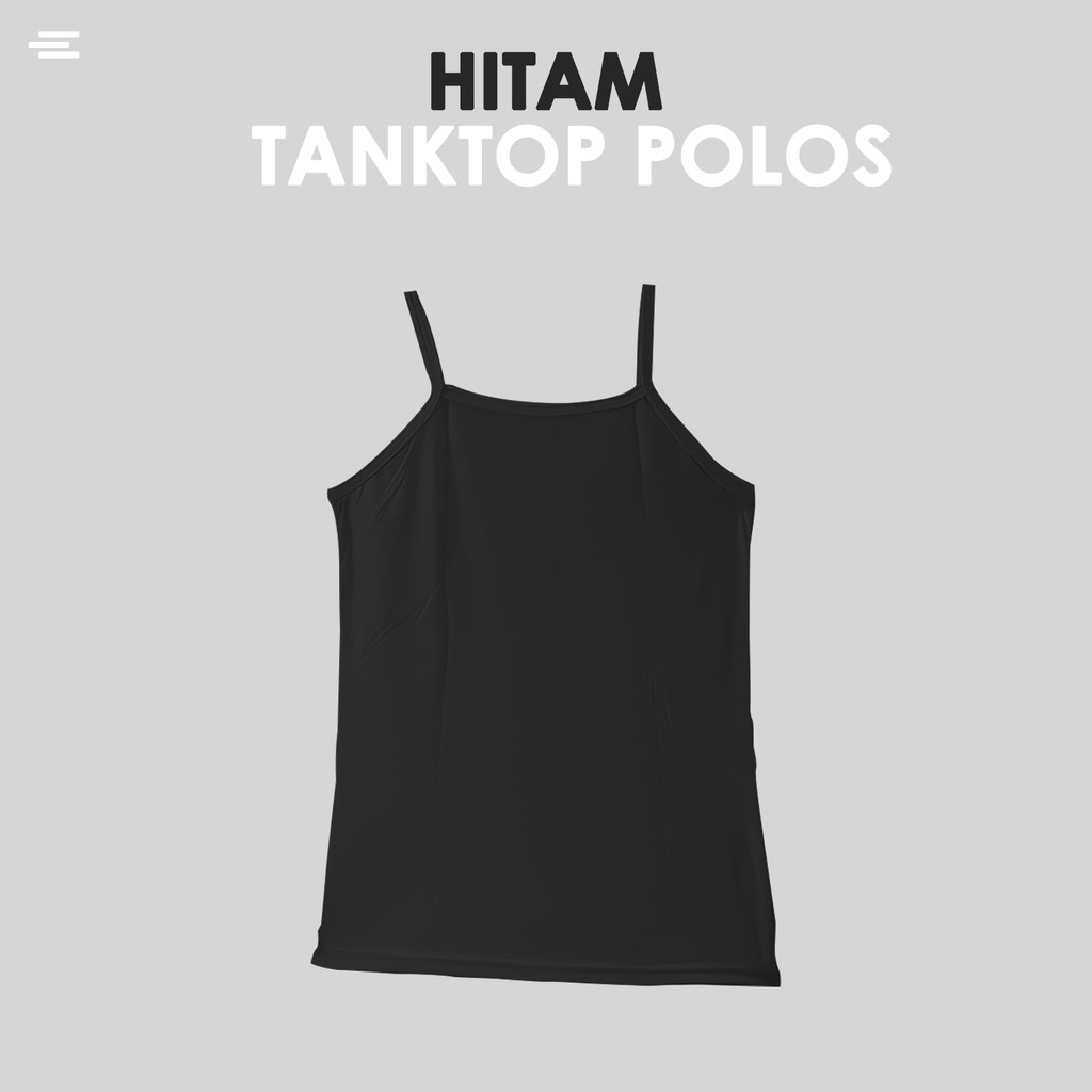 Tanktop Wanita ( SOFT SPANDEK ) Polos Tali Kecil / Besar / Agnes Singlet Kaos Dalam Cewek - YELONIX-HITAM
