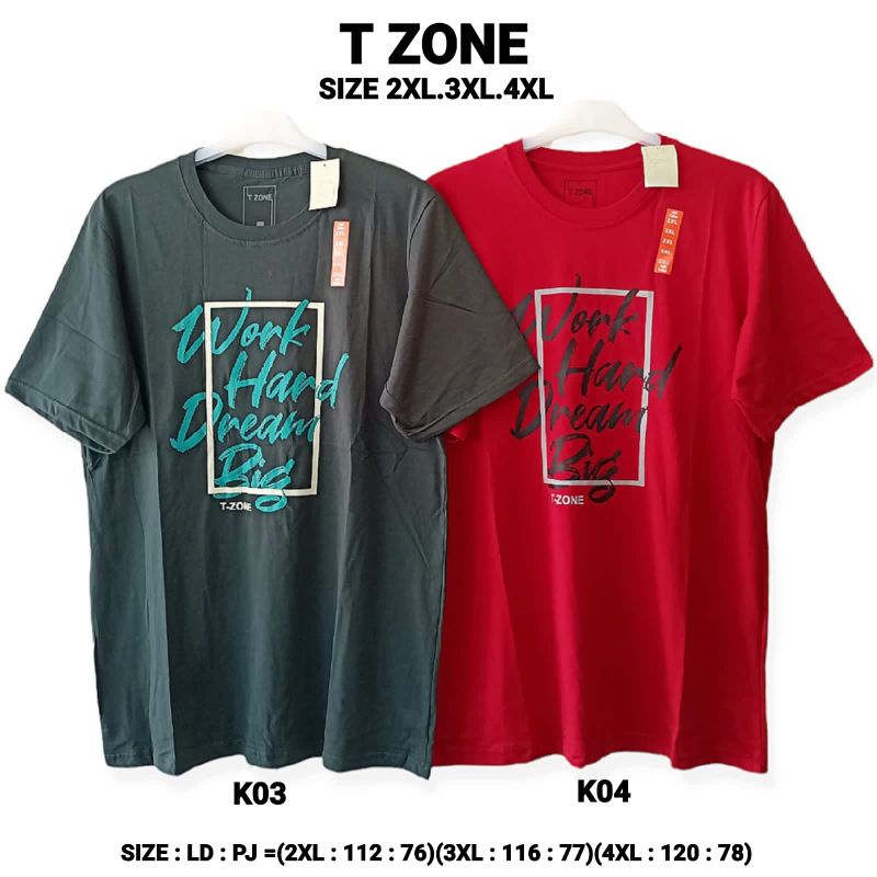 KAOS PRIA SIZE JUMBO / BIG SIZE BRAND TZONE BAHAN KATUN TEBAL ORIGINAL MATAHARI
