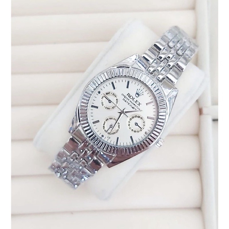 Original Jam Tangan Pria Rantai Murah Rolex Superlative Rantai Tanggal Aktif Premium Kekinian