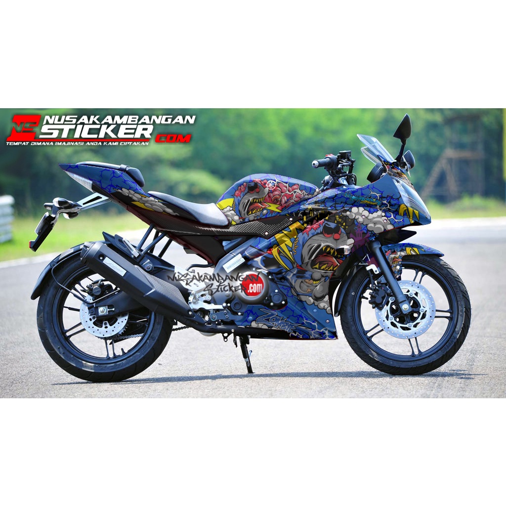 Stiker R15 V2 DORAEMON ZOMBIE BIRU