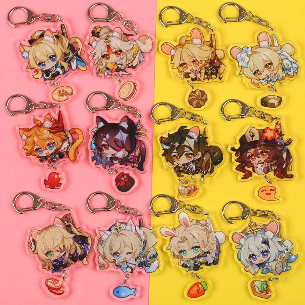 Solighter Gantungan Kunci Anime Koleksi Properti Kartun Liontin Aksesoris Jepang Anime Cosplay Car Key Holder