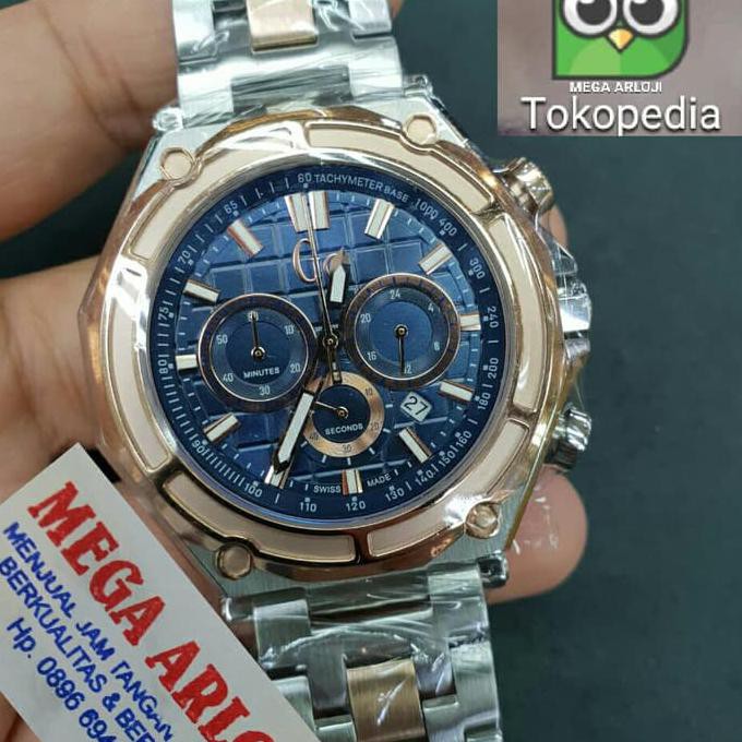 JAM TANGAN COWOK GUESS COLLECTION GC KOMBI ROSE BIRU SUPER PREMIUM AAA