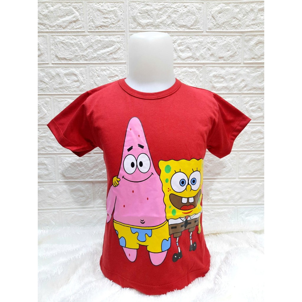 ATASAN ANAK LAKI-LAKI/PEREMPUAN BAJU ANAK LAKI-LAKI/PEREMPUAN KAOS ANAK LAKI-LAKI/PEREMPUAN KAOS SPONGEBOB DISTRO USIA 1-12 TAHUN