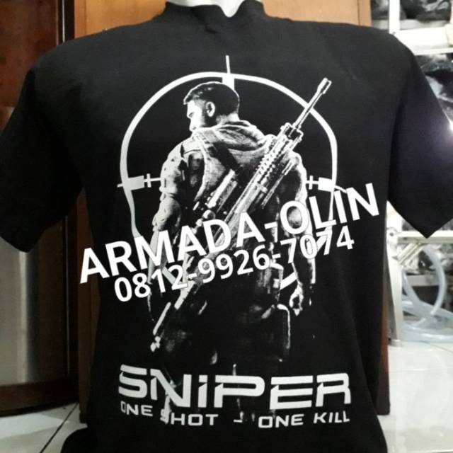Kaos katun sniper / kaos army / kaos polisi / kaos tni / kaos lengan pendek