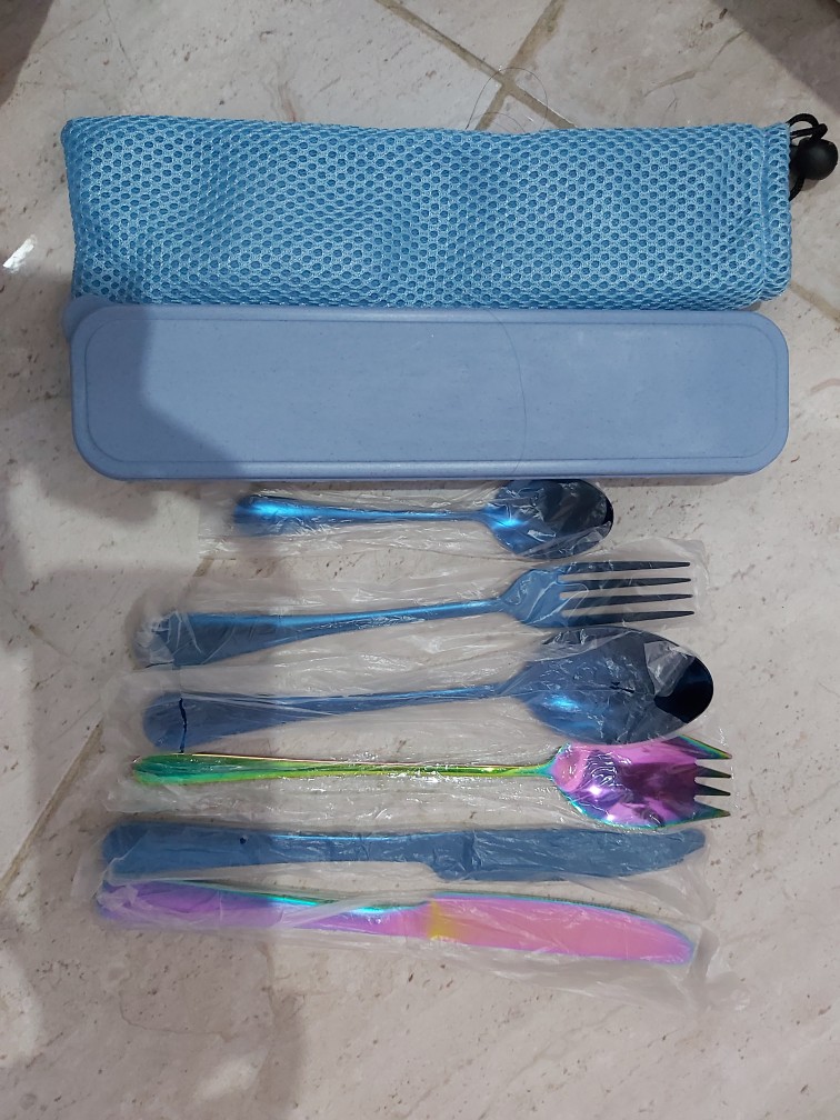 Paket Sendok Garpu Pisau Makan Sendok Teh Free Box / Cutlery Set Diner Table / Alat Makan Set