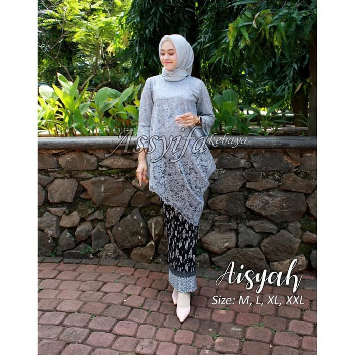 set kebaya tunik miring/kebaya tunik aisyah/kebaya tunik miring/setelan kebaya aisyah/tunik miring