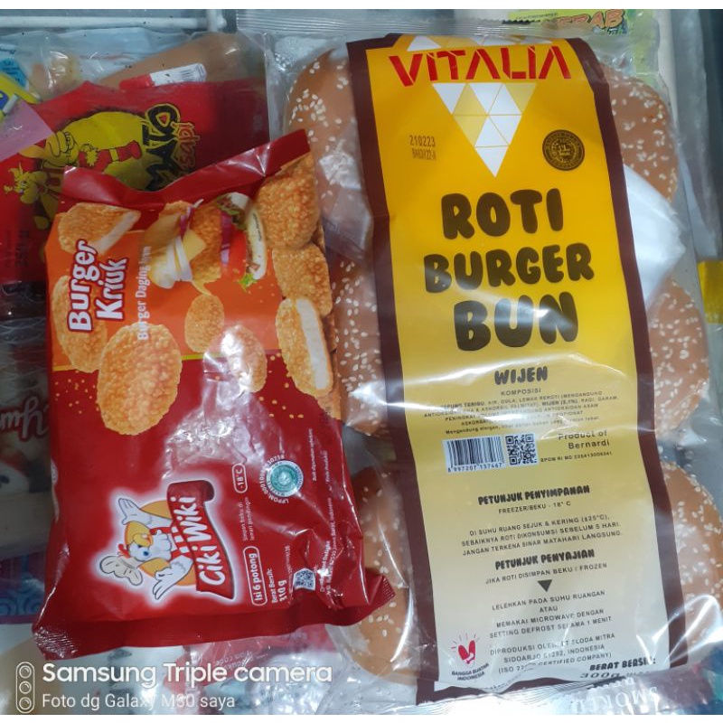 

Paket Murah Roti Burger dan Daging Burger Kriuk isi 6 pcs