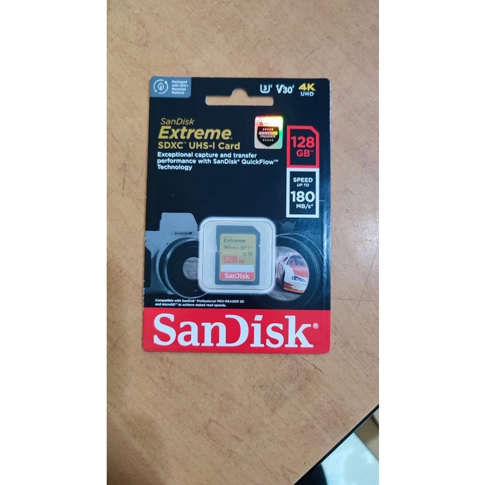 SanDisk Extreme SDXC UHS-I Card 128GB - 180MB/s