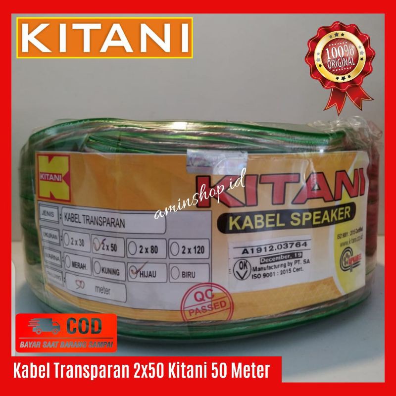 Kabel Transparan 2x50 Kitani Panjang kabel 50 meter Kabel Audio Video