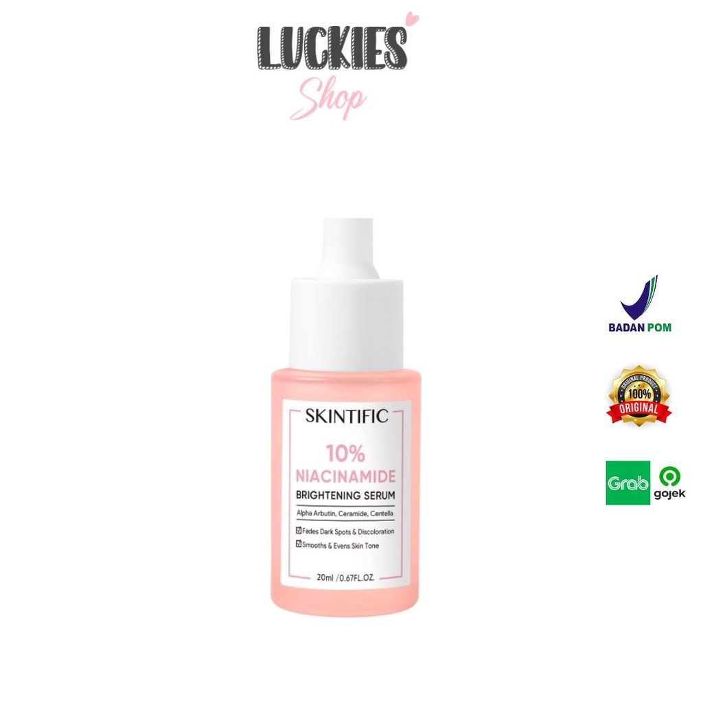 BPOM SKINTIFIC 10% Niacinamide Brightening Serum 20ml Pencerah Pemutih Wajah Muka