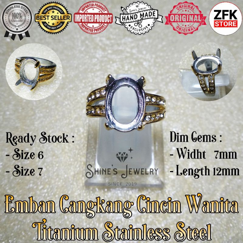 Emban Cangkang Cincin Model Wave List Titanium Stainless Steel