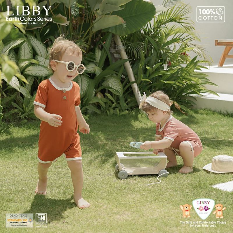 Libby 0-2 Tahun Romper Earth Series Flynn Romper Anak Bayi Premium Quality