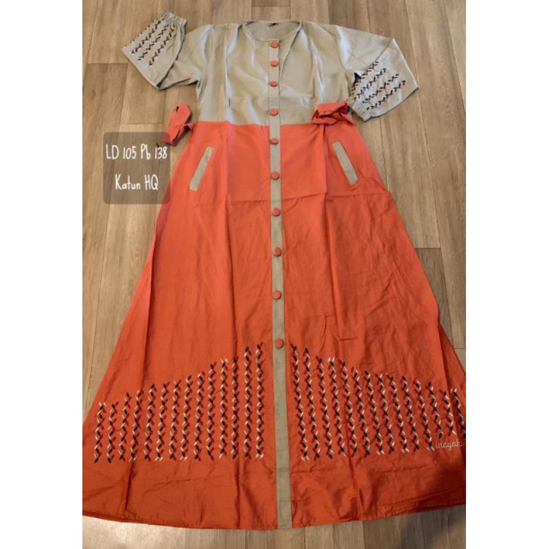 gamis inayah rep dannis / gamis bordir dannis / gamis katun / gamis terbaru / gamis busui
