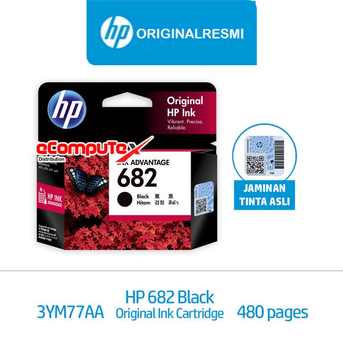 CARTRIDGE HP 682 BLACK / TINTA CATRIDGE HP682 HITAM ORIGINAL - RESMI