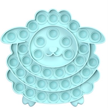 Animal Pop It Push it Pelangi Rainbow Unicorn Astronot Spinner Push Bubble Stress Kids Dino-DOMBA BIRU