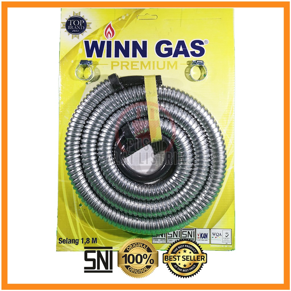 SELANG GAS WINN GAS 1.8M / 1.8 METER WIN GAS LPG PREMIUM SNI SELANG GAS LPG KOMPOR REGULATOR