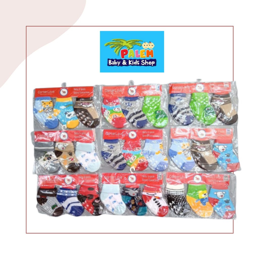 kaos kaki carterlove isi 3pcs boys/girls 4144a