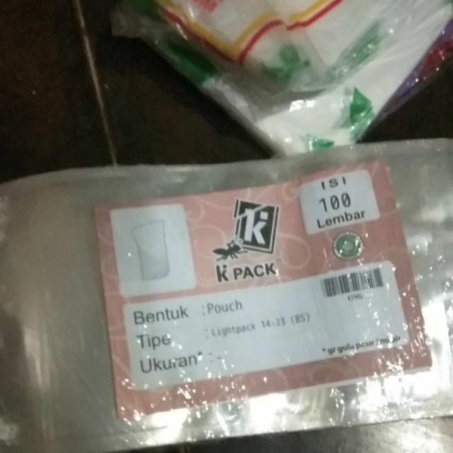 Plastik Standing Pouch Isi 100 Kpack Kemasan 14cm Bening