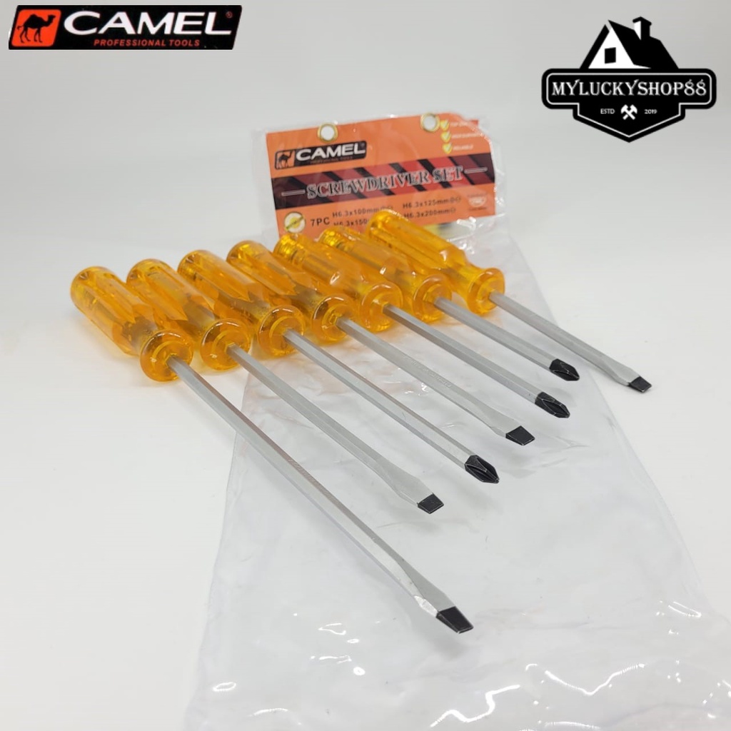 Camel Obeng Ketok Set 7 pcs Screwdriver Go Thru Tembus 7pcs Getok