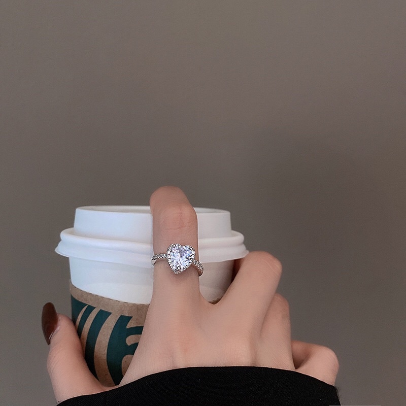 Cincin Silver S925 Untuk Uk 6 Dan 7 Diamond Love Trending Vintage Korea Fashion Style