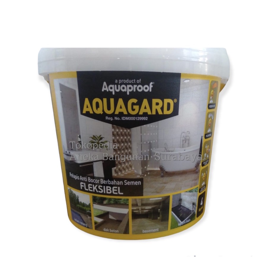 Jual AQUAGARD waterproofing 2 komponen pelapis anti bocor aquaproof 4kg