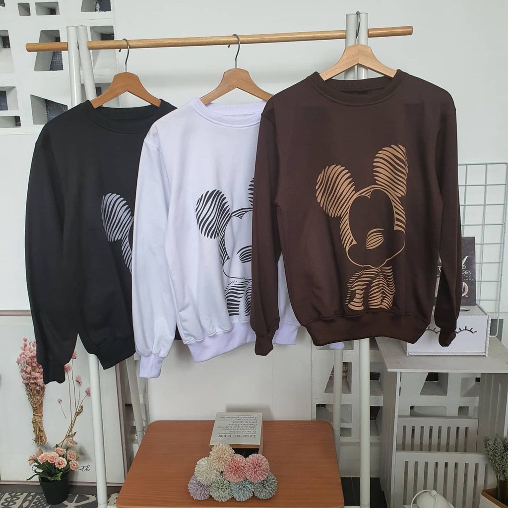 Sweater Crewneck wanita MICKEY