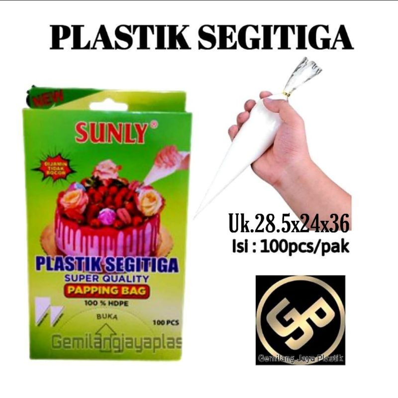 Plastik Segitiga Isi 100 Lembar/Piping Bag/Papping Bag/Icing Bag/Plastik Contong Penghias Murah