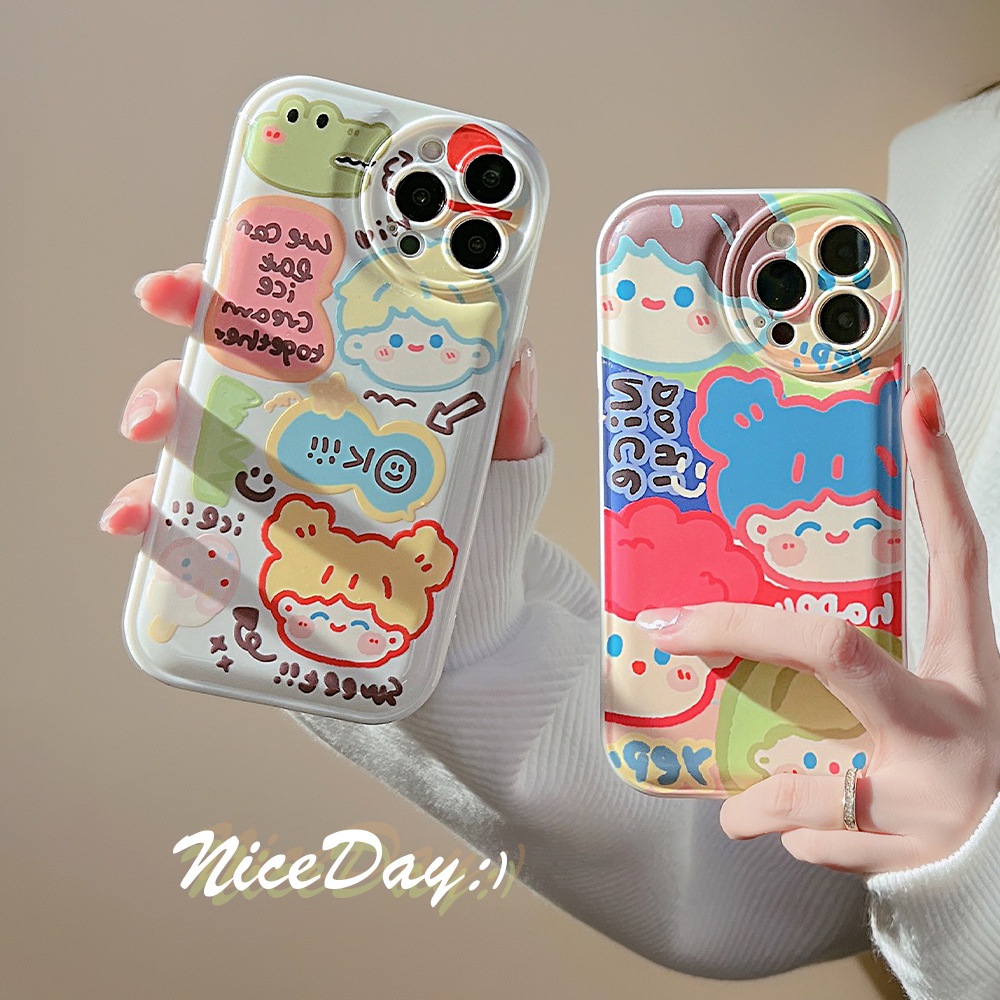 Case Pelindung Motif Kartun Untuk Iphone 7 8 PLUS X XR XS 11 12 13 14 PRO MAX SE 2020