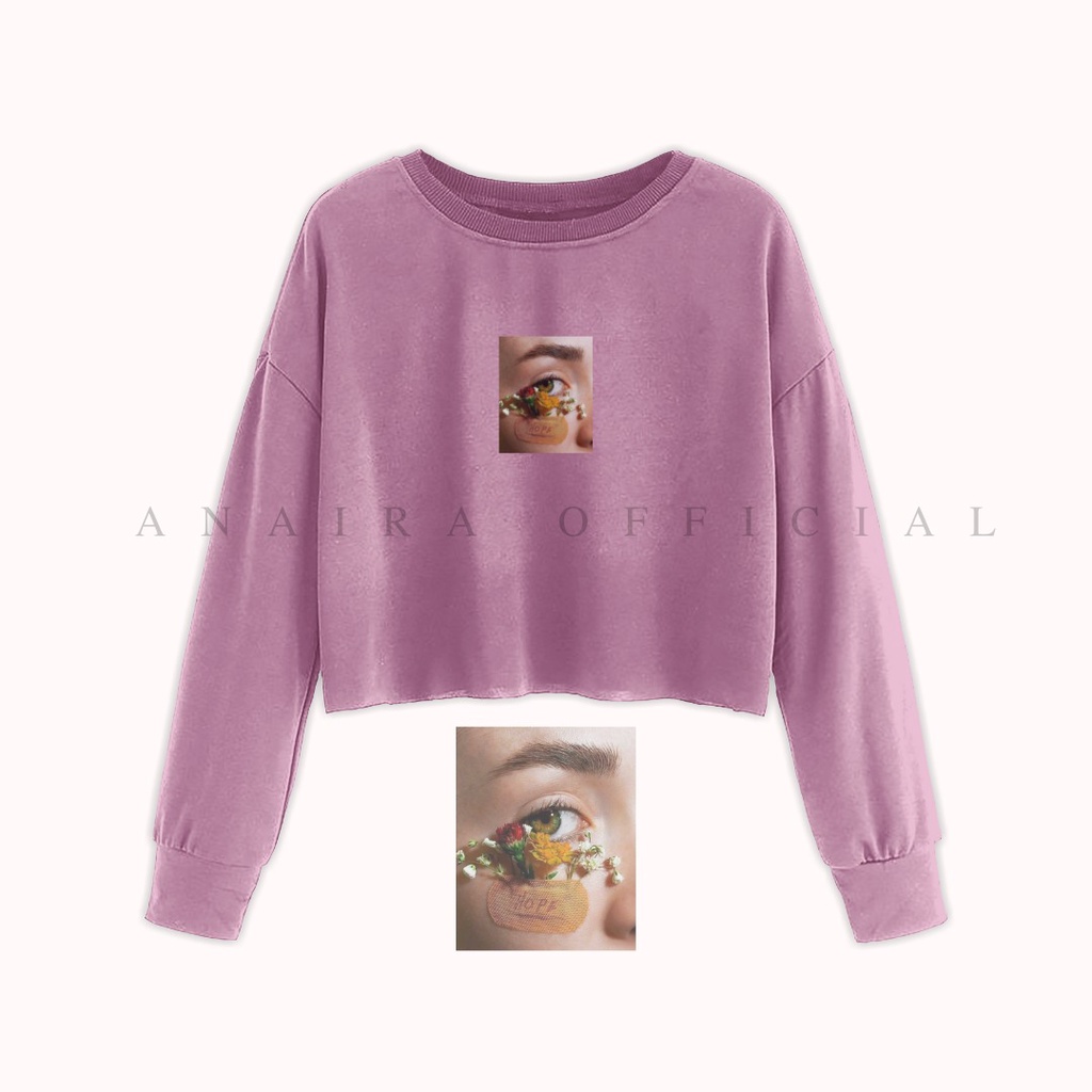 SWEATER CROP EYES GIRL WANITA ANAIRAOFFICIAL