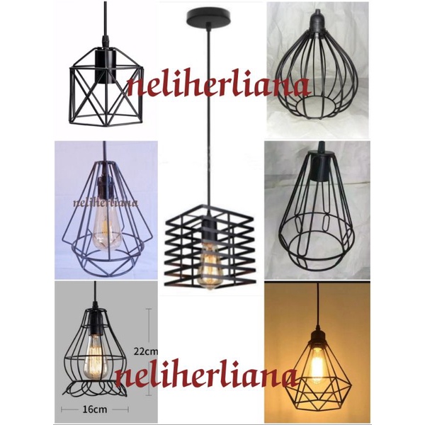 Lampu gantung 1 set fitting kabel + dudukan ke plafon