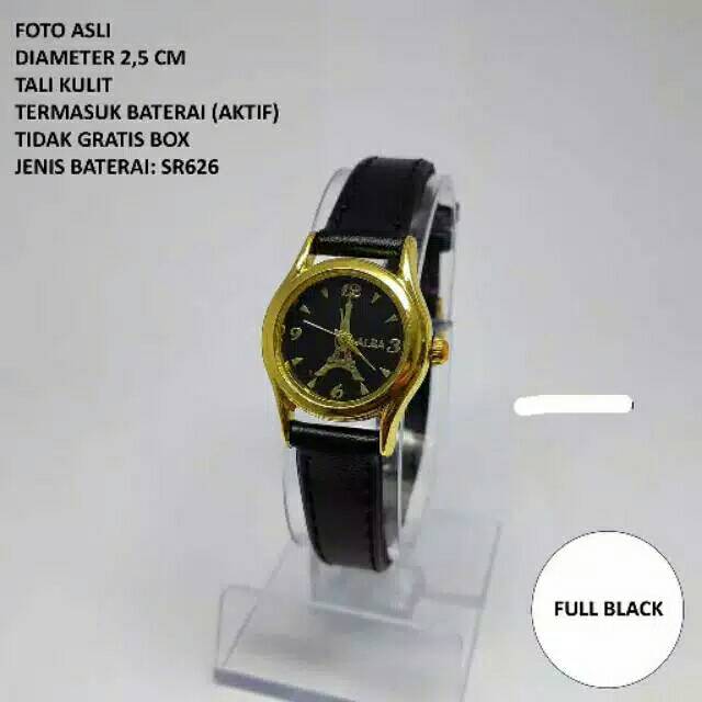 Jam Tangan Wanita Alba Strap Kulit Ring Gold