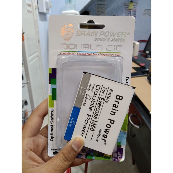 BATERAI BATRE BATTERY EVERCOSS M60 M6 M6A DOUBLE POWER BRAIN POWER MURAH BERGARANSI