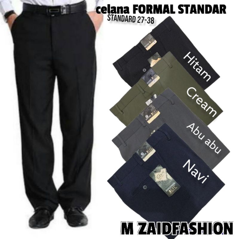 ORI !!!CELANA  FORMAL PANJANG PRIA STANDAR | KERJA | BAHAN | KATUN RC&amp;WR | HALUS | ADEM | TEBAL size 27-44