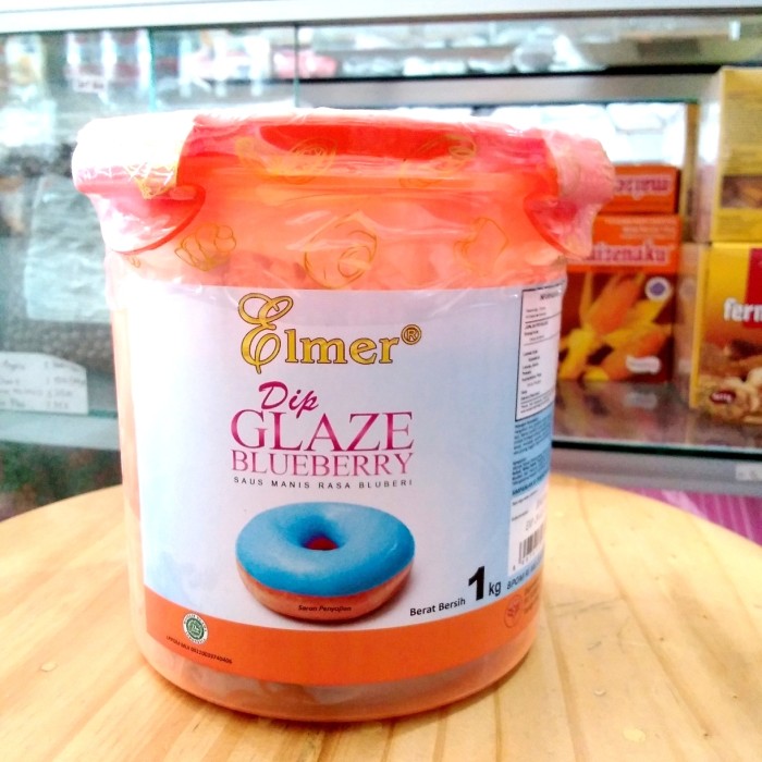 

Topping Donat Dip Glaze ELMER Blueberry berat bersih 1kg