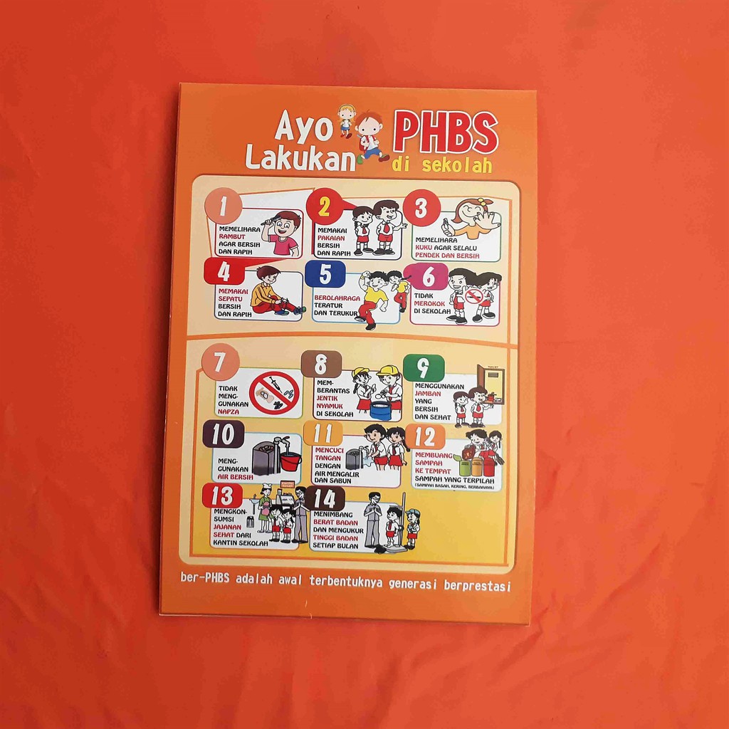 Poster PHBS Sekolah, PHBS Anak Sekolah, Poster LAMINASI GLOSSY