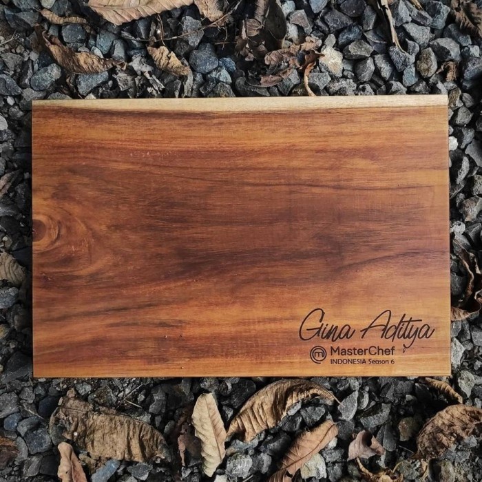 Telenan - [Premium] Talenan Kayu Jati Persegi Free Grafir Logo Cutting Board
