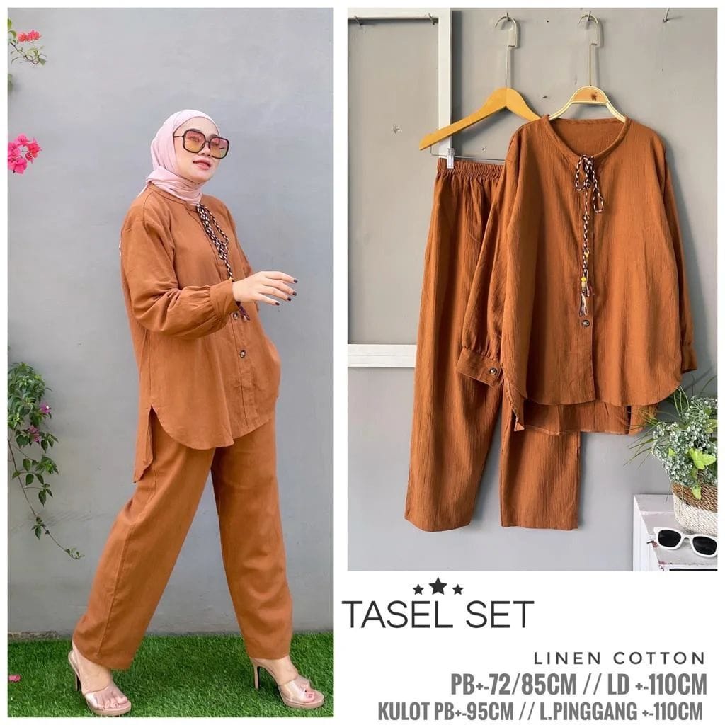 TASEL SET/BAJU DAN CELANA POLOS/SETELAN WANITA TERBARU