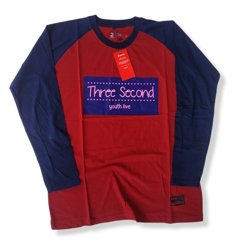 KAOS RAGLAN CEWEK LENGAN PANJANG THREESECOND THREE SECOND 3SCO DISTRO WANITA FULLPRINT MURAH TERBARU