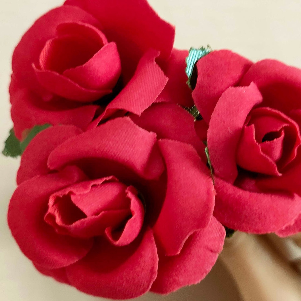 Artificial Flower Mini Rose Stem Bunga Palsu Plastik  Buatan Dekorasi Hias Pajangan