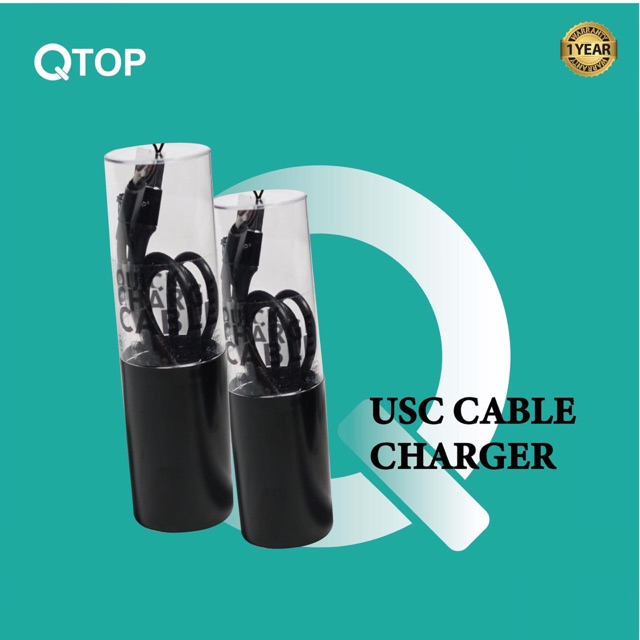 Kabel Data Qtop Type-C 2.0 2A Fast Charging Data Cable 1 Meter Garansi 3 Bulan[qtop]