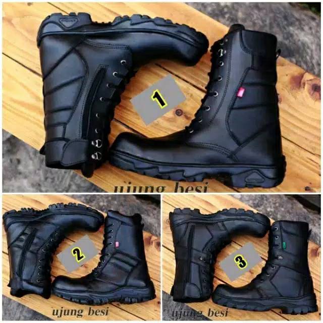 SEPATU PDL KULIT SAFETY TENTARA / POLISI KICKERS PDL KULIT ASLI ZIPPER