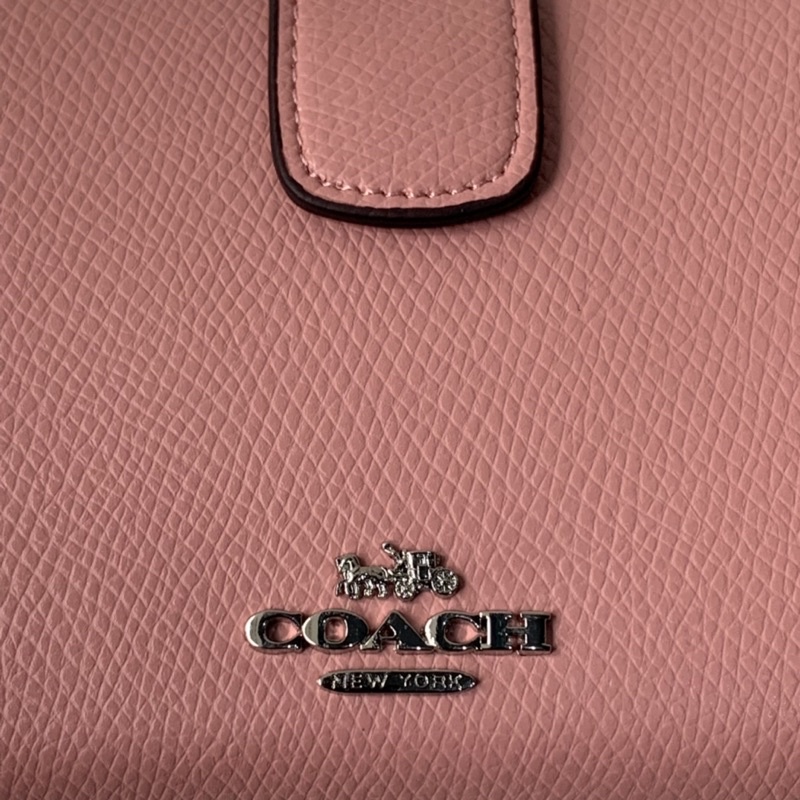 Coach Medium Corner Zip Wallet In Signature Soft Pink