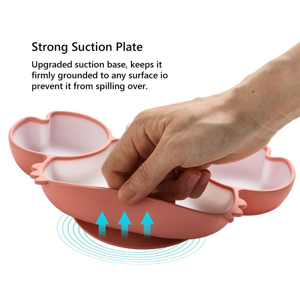 Top Piring Makan Bayi Bahan Silikon Dengan Suction Cup