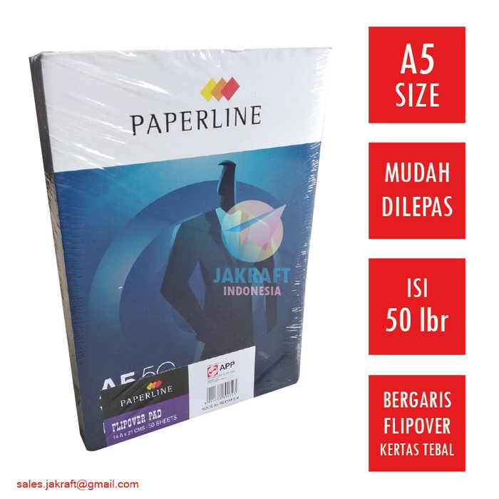 

Block Note HVS Writing Memo Flipover Pad A5 PAPERLINE isi 50 Lembar