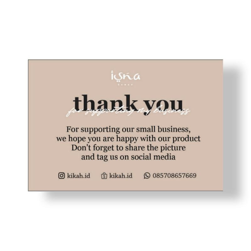 

thanks card/ressellercard