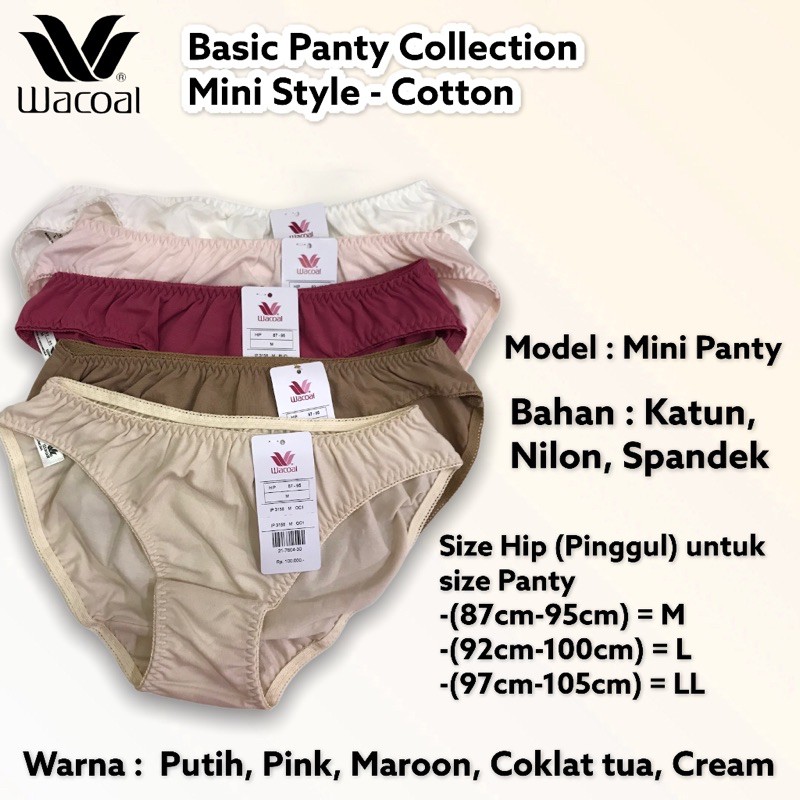 Wacoal Basic Collection Katun Panty Mini IP 3158 / Celana Dalam Wanita