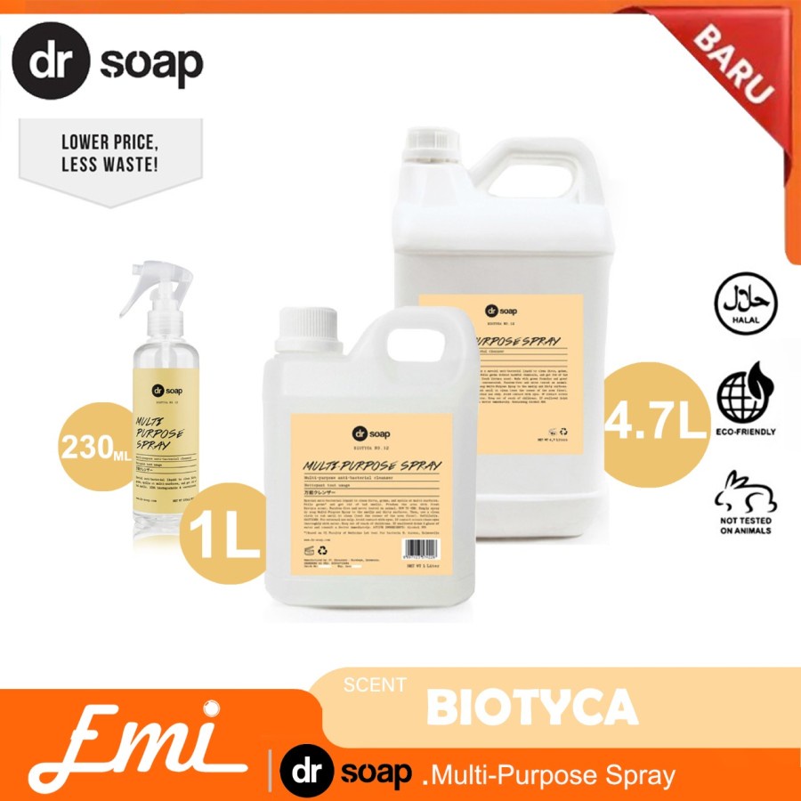 dr soap Multi Purpose Spray Pembersih Serba Guna Cleaner Kaca Biotyca