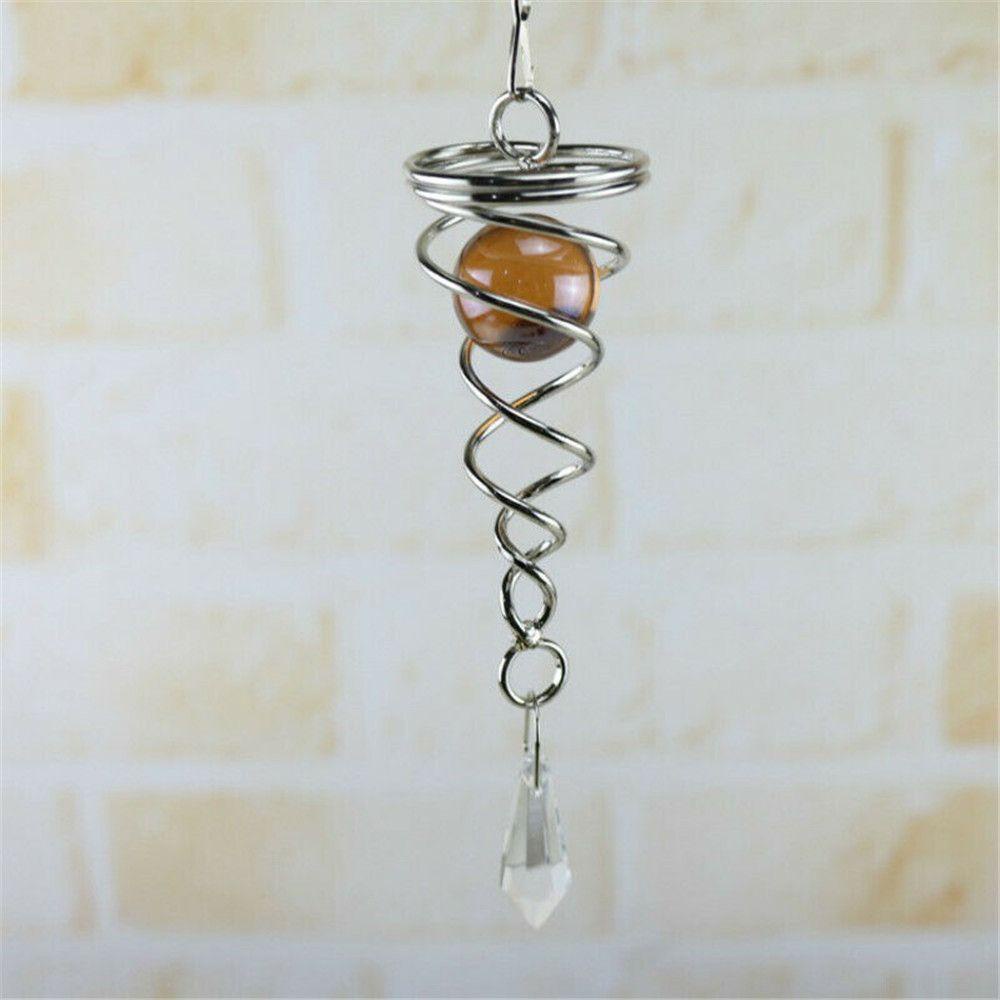 R-bunga Lonceng Angin Berputar Spinner Suncatcher Kristal Liontin Windchime