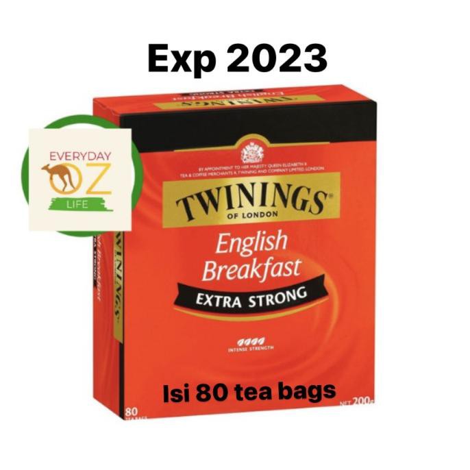 

Jual Twinings Extra Strong English Breakfast Tea Bags 80 Pack Original Aus Teh