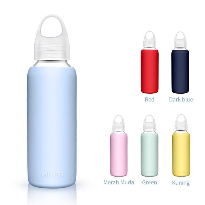 Miniso Official Simple Glass Bottle 300ml - Kuning